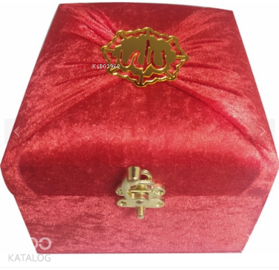 Mühürlü Cep Boy Kadife Sandıklı Mealli Kuran-ı Kerim Kırmızı (kodM285K) - 1